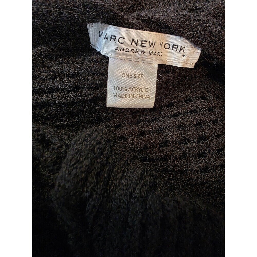 Marc New York Poncho Andrew Marc Black OS Knit Sweater - Picture 3 of 3
